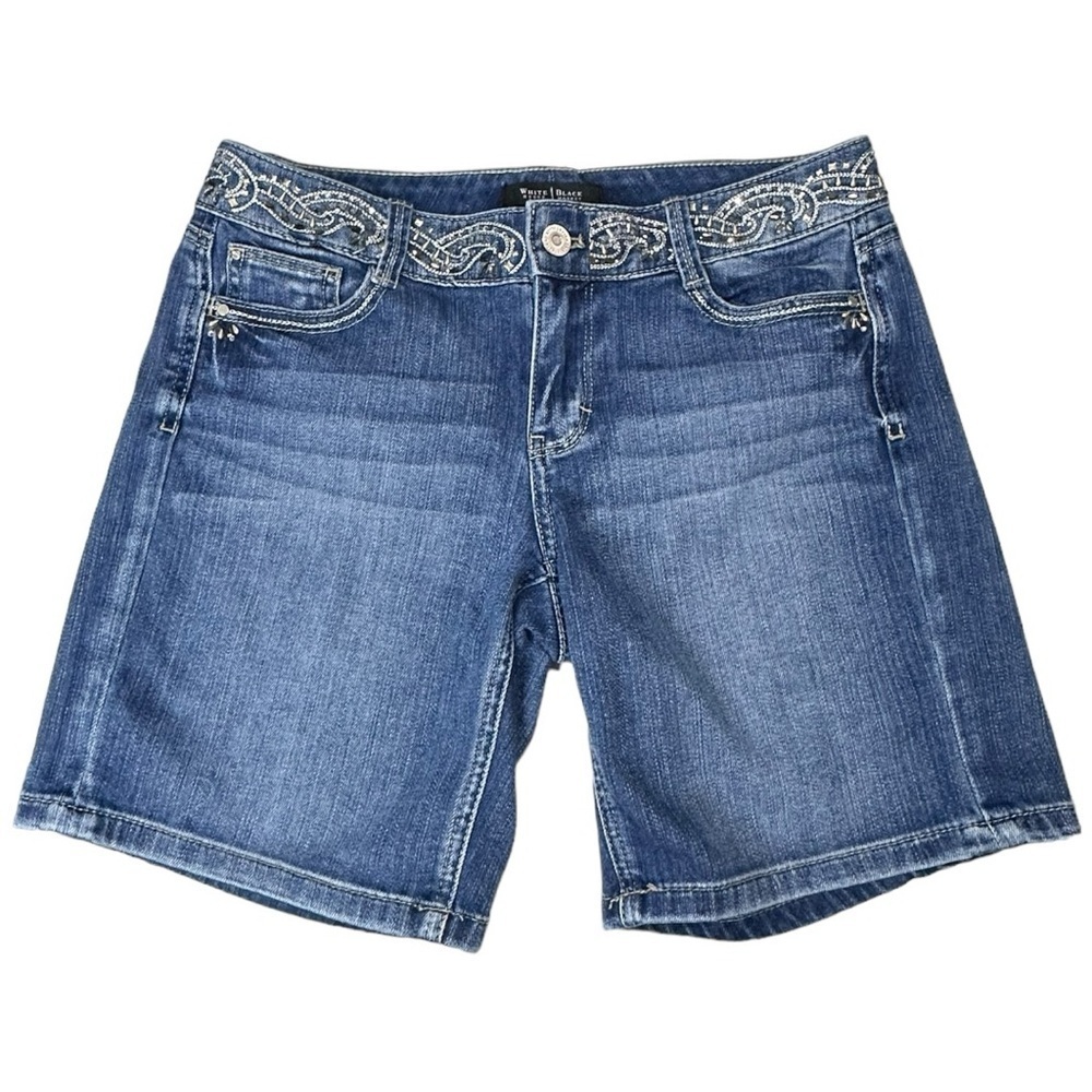 White House Black Market Embellished Denim Shorts Size 2